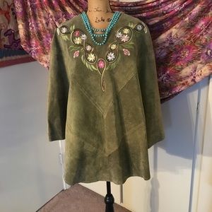 Adorable leather poncho